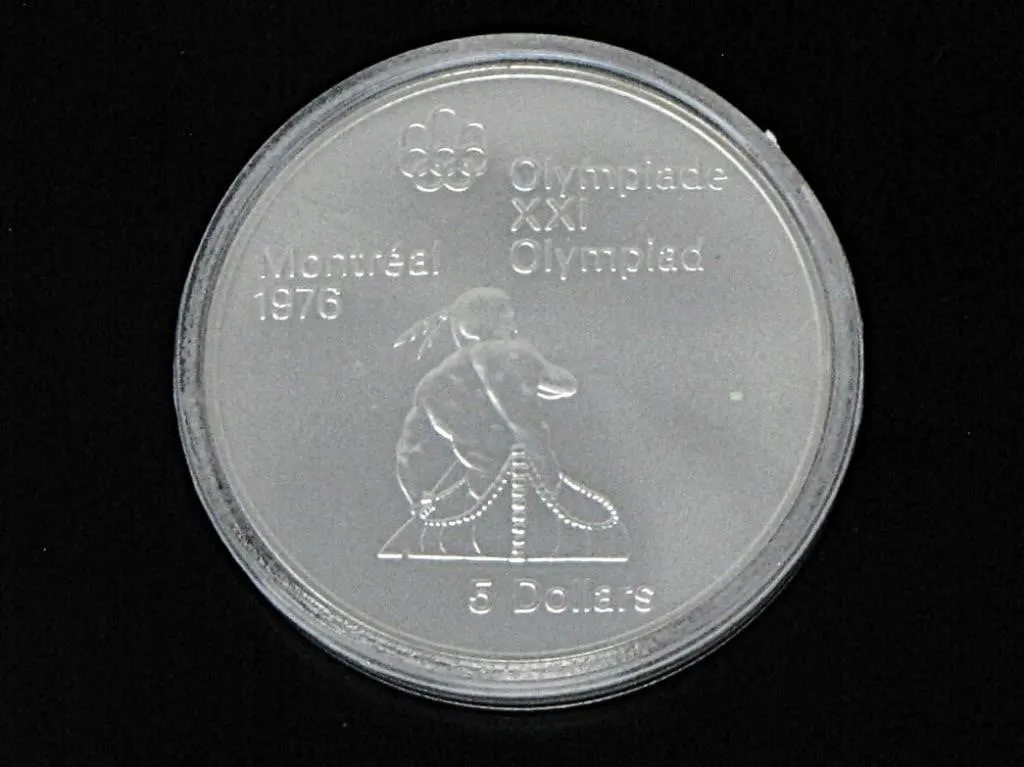 1976 MONTREAL OLYMPICS CANOEING $5 925 SILVER COIN