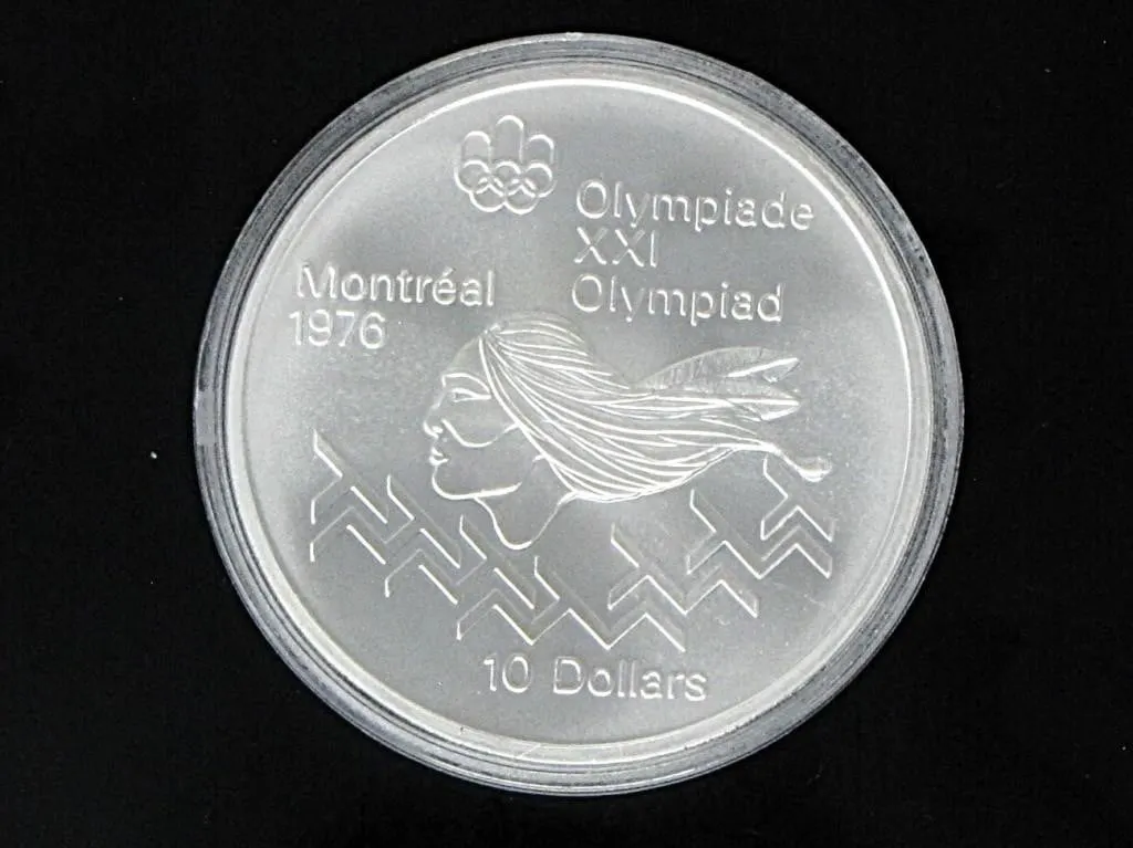 1976 MONTREAL OLYMPICS HURDLES $10 925 SILVER COIN