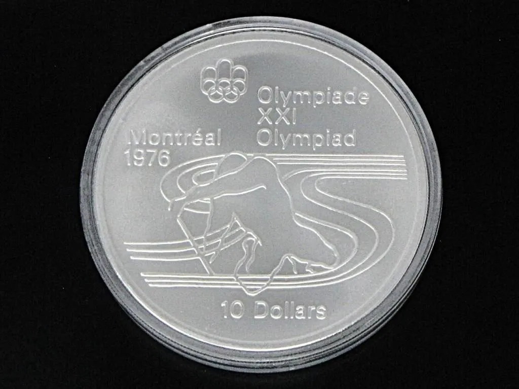 1976 MONTREAL OLYMPIC PADDLING $10 925 SILVER COIN