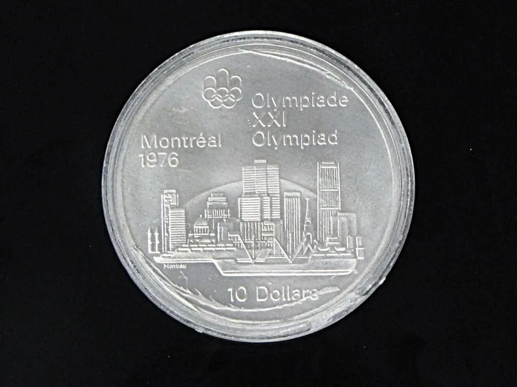 1976 MONTREAL OLYMPICS SKYLINE $10 925 SILVER COIN