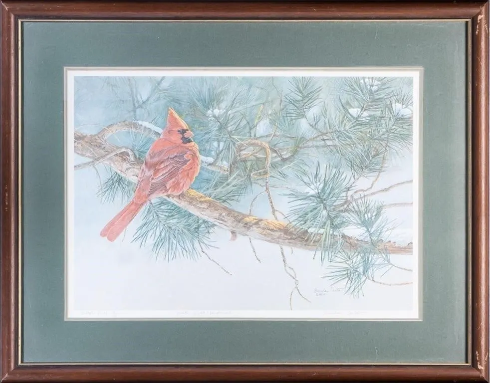 BRENDA CARTER SIGNED CARDINAL ARTIST'S PROOF PRINT