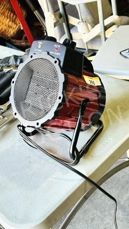 Compact size electric shop heater 12" long