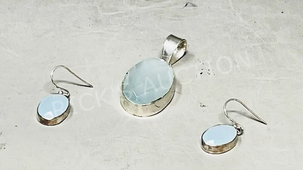 925 silver pendant & earrings