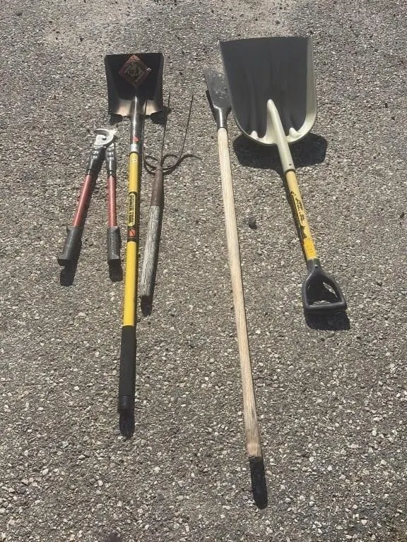 Shovels, Lawn Edger, Potato Fork & more