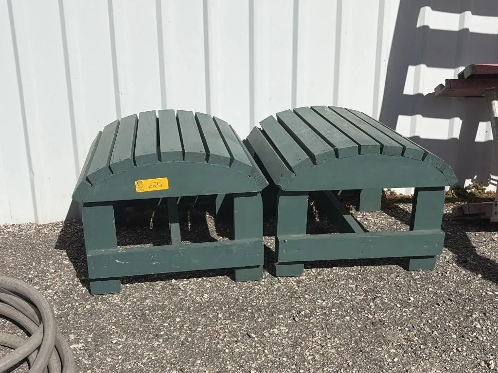Wooden Green Garden Stools