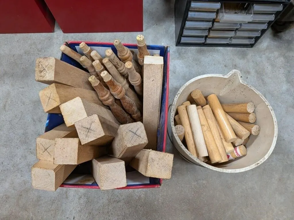 Wooden Dowels and Blocks.
