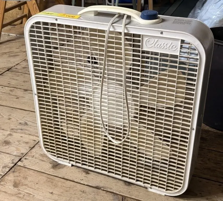 Vintage 'Classic' Brand Box fan- turns on