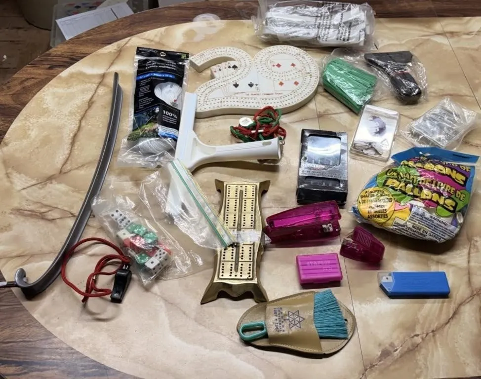 Misc Party and Game items- Cribbage boards etc