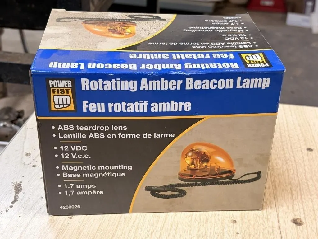 PowerFist Rotating Amber Beacon Lamp (in box)