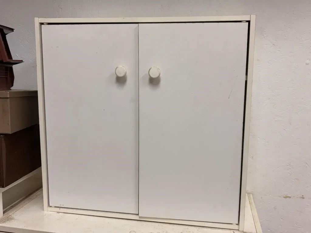 White Wall Cabinet w/Doors