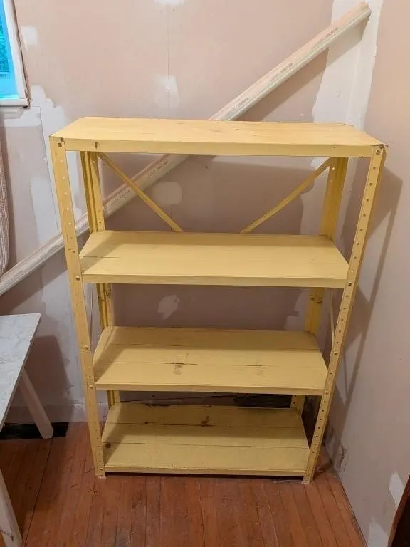 Metal Yellow Utility Shelf 30"x12"x46"