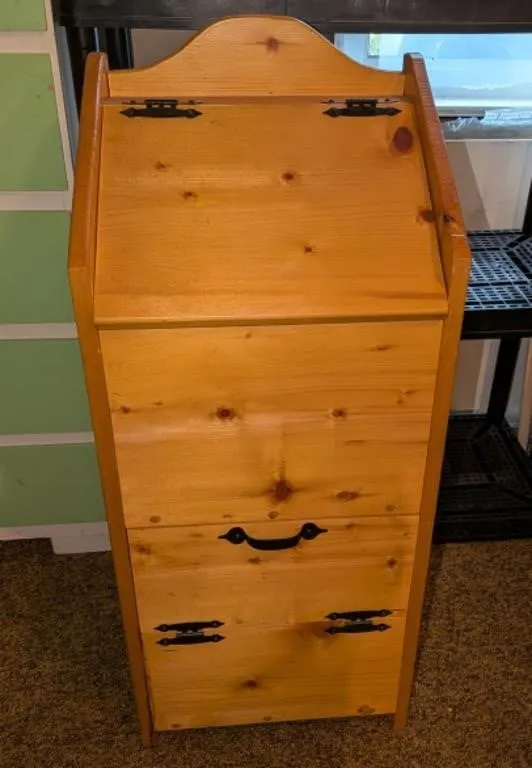 Wooden Potato Bin. 15.5"x11.5"x35"