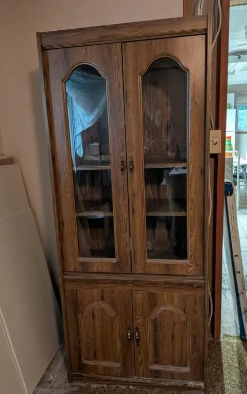 Vintage China Cabinet 29.5"x15"x72"