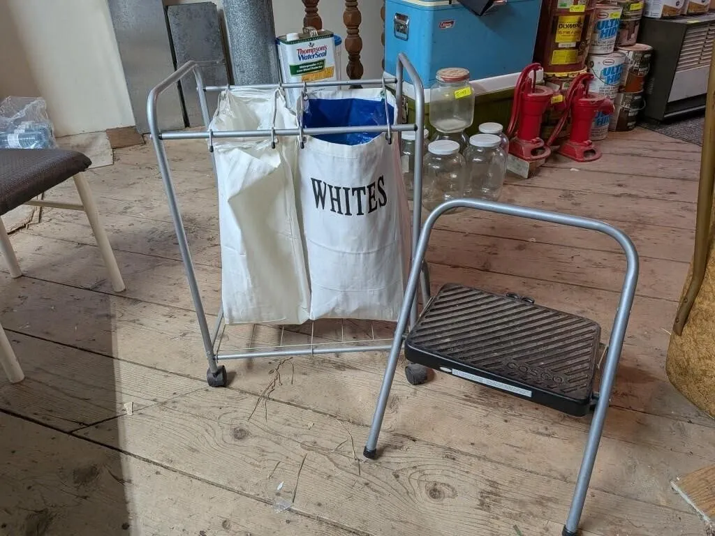 Laundry Bin and Step Stool