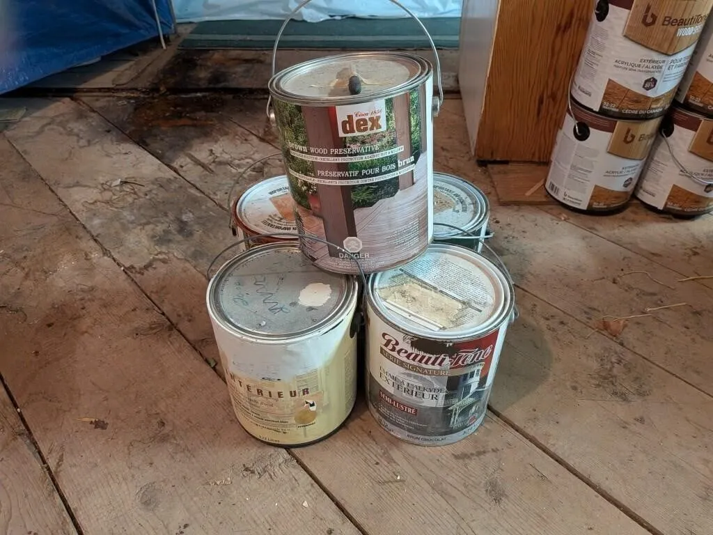 5 Partial Cans of Paint