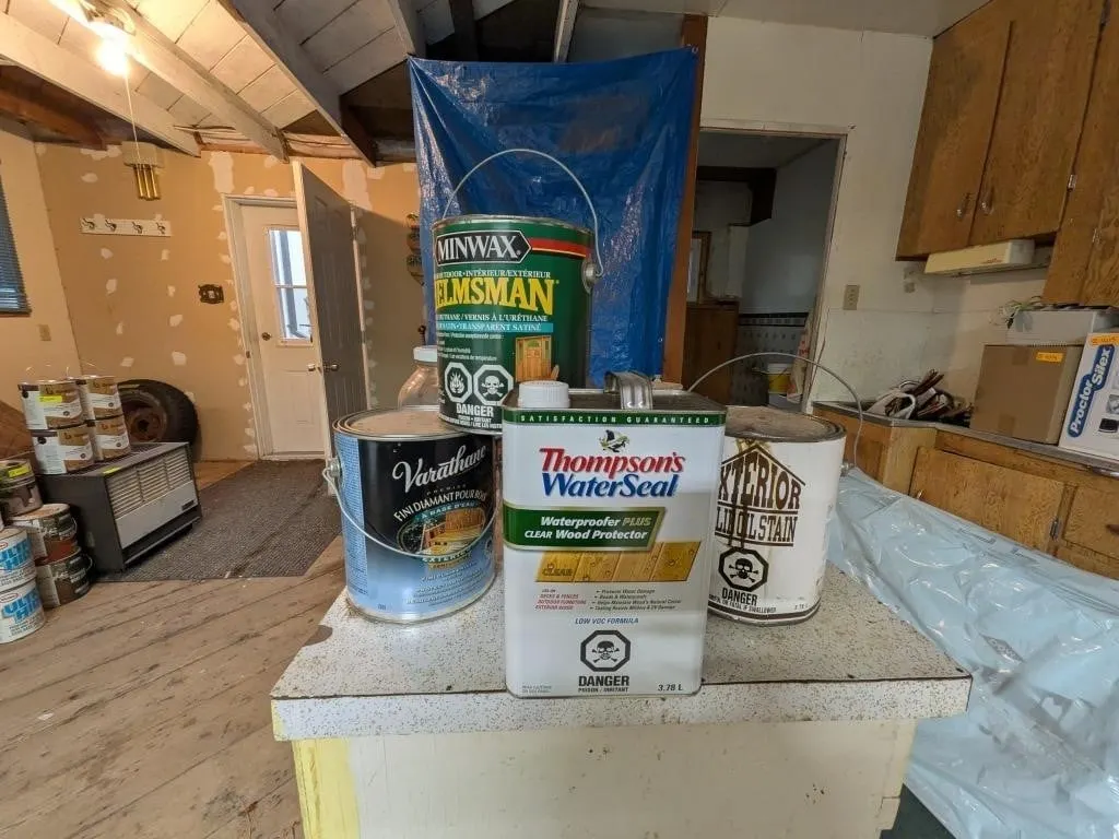 5 Partial Cans of Stain and Wood Protector