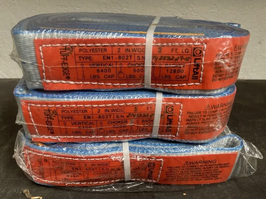 Three Lift-All Tuff-Edge 2-ply polyester web