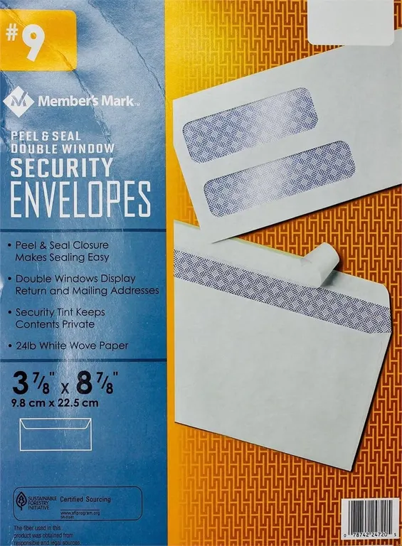 9 Double Window Security Envelopes 500ct