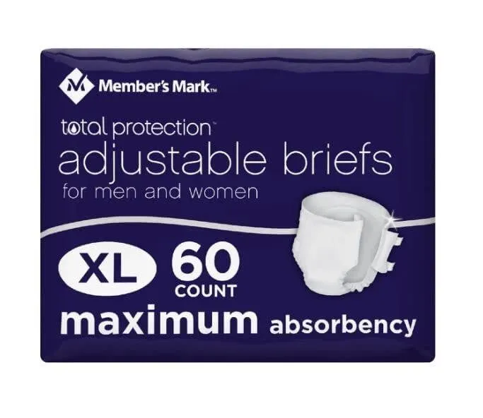 Total Protection Unisex Briefs XL 60ct