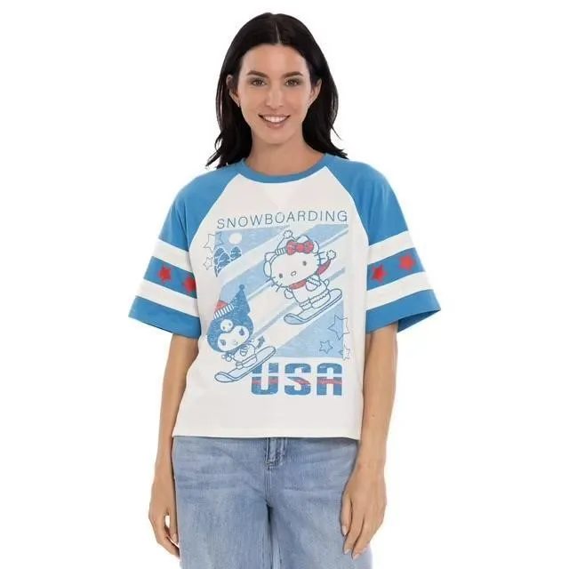 Character USA Womens Cropped Raglan T-Shirt M