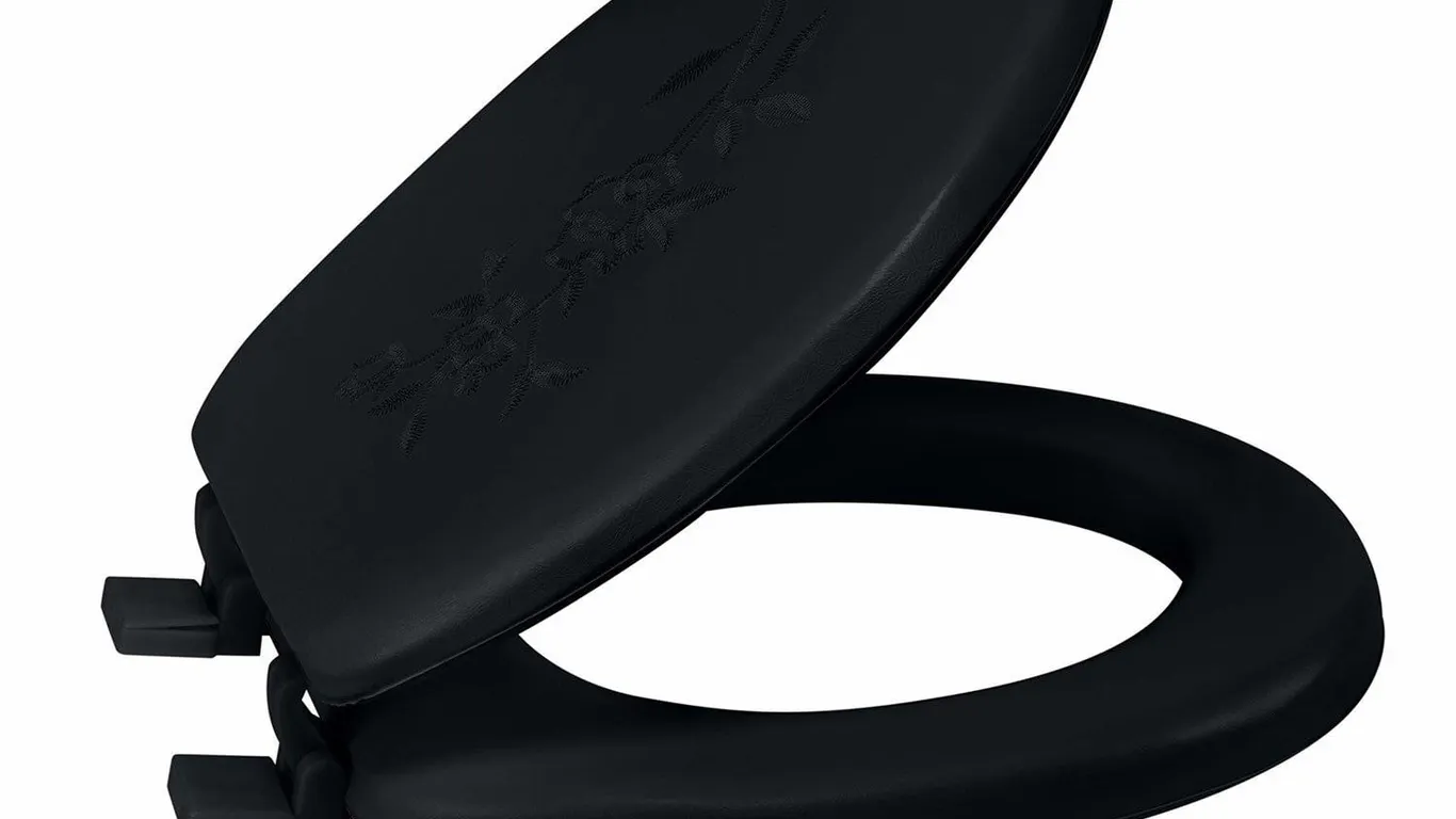 Bath Bliss Round Toilet Seat Black 14.76x15.5in