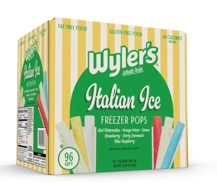 Wylers Italian Ice Freezer Pops 96ct