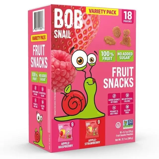 Bob Snail Fruit Snacks Variety Pack 18pk