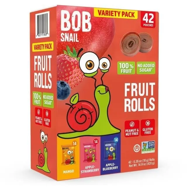 Bob Snail Fruit Rolls Variety Pack 42pk
