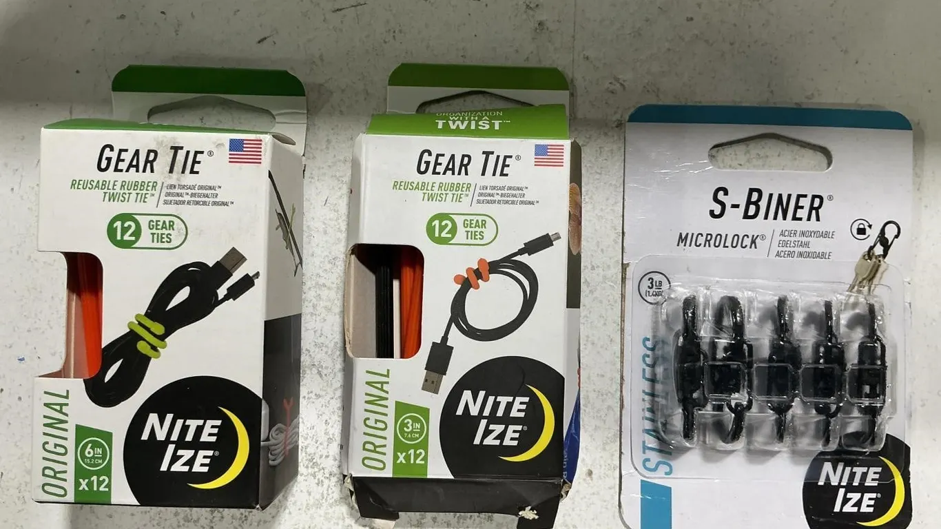 Nite Ize Gear Tie and S-Biner MicroLock Set