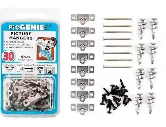 PicGenie Picture Hanging Kit 40-Piece 30 Lb Cap