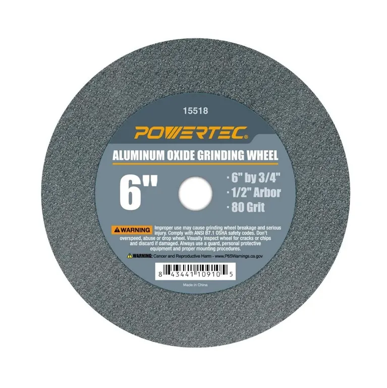 Powertec 15518 6 Bench Grinder Wheel 80 Grit
