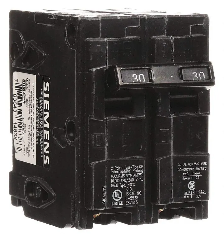 Siemens Q230 30 Amp Double Pole Circuit Breaker
