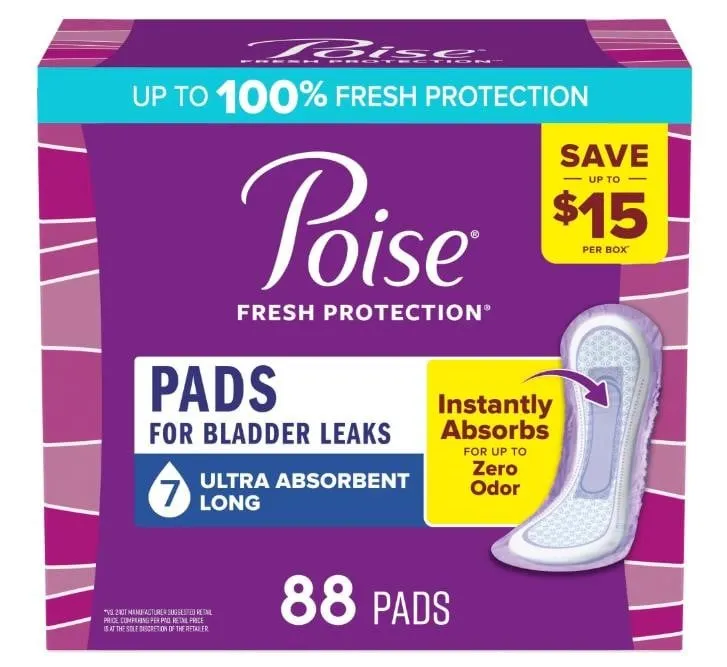 Poise Incontinence Pads 7 Drop Ultra 88ct