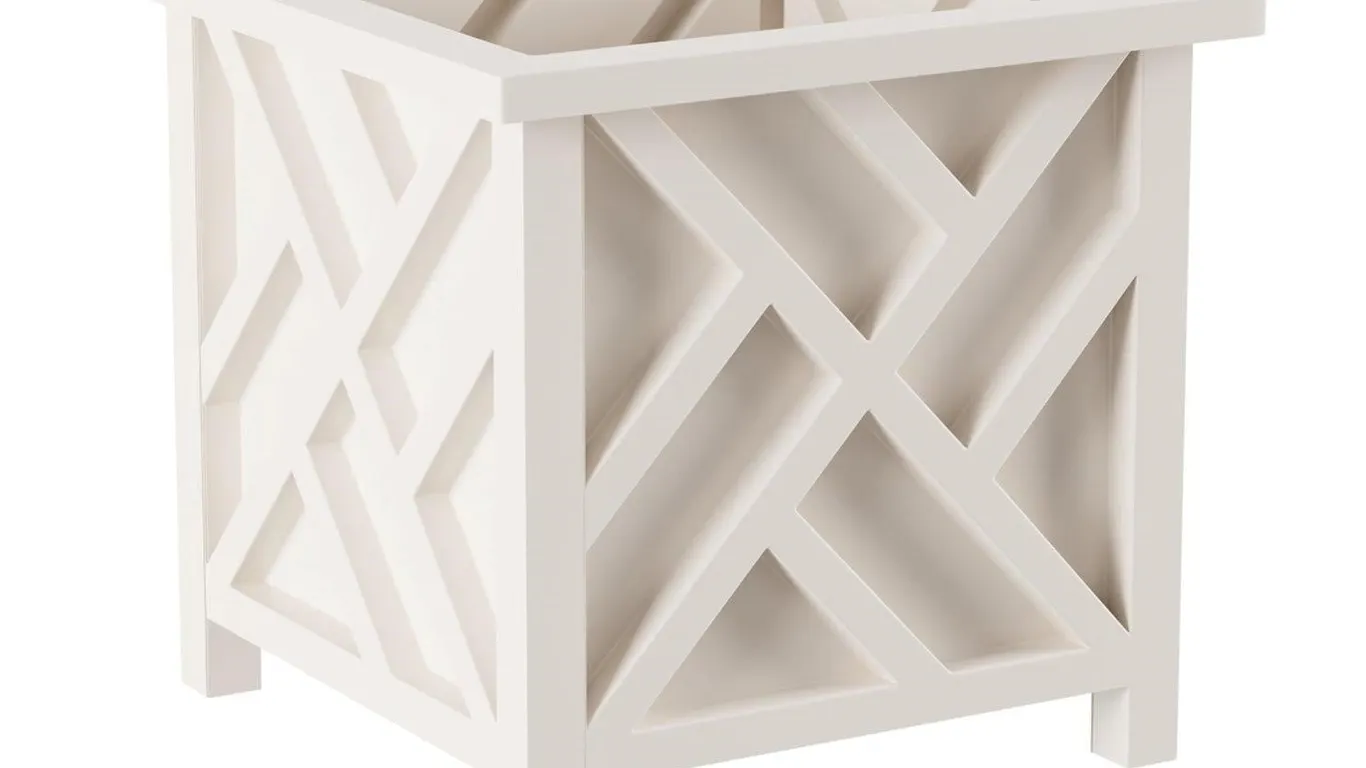 Pure Garden Lattice 14.75 Square Planter Box