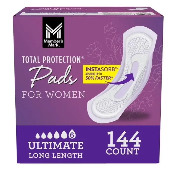Ultimate Long Incontinence Pads 6 Drop 144ct