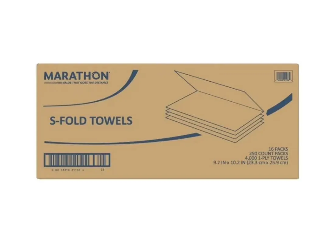Marathon Singlefold 1-Ply Natural Paper Towels