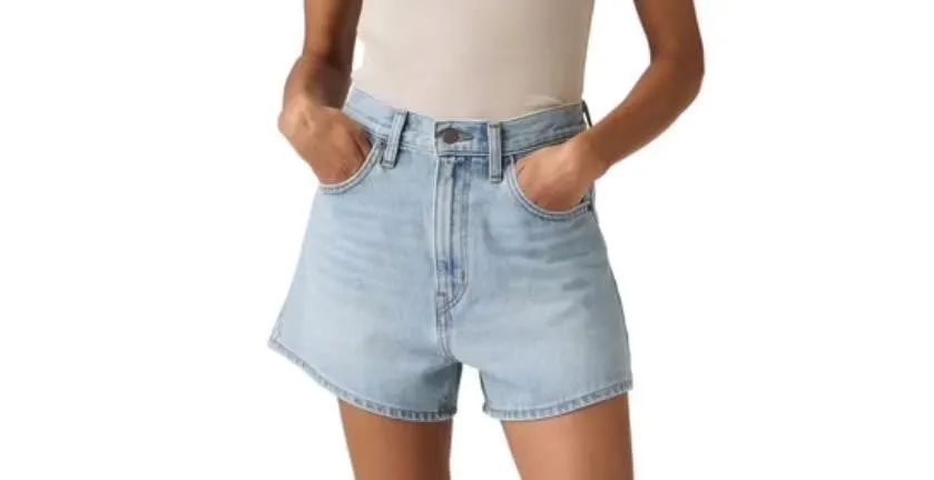 Levis High-Waisted Denim Mom Shorts Size 33