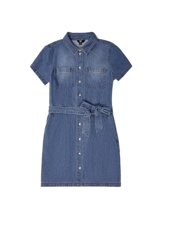 Frye Belted Denim Mini Dress XS