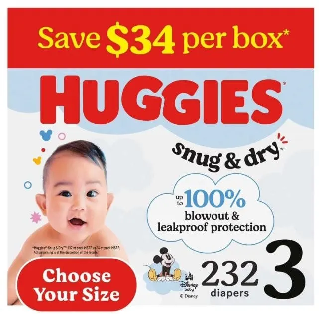 Huggies Snug Dry Baby Diapers Size 3