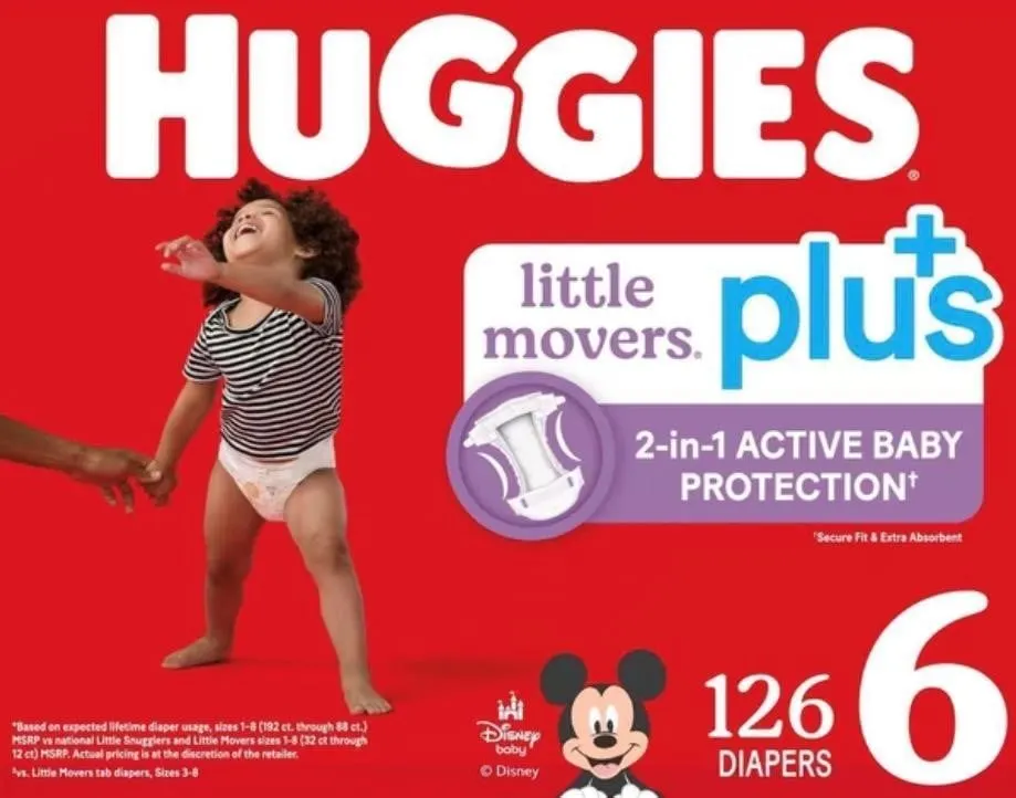 Huggies Little Movers Plus Diapers Size 3-7