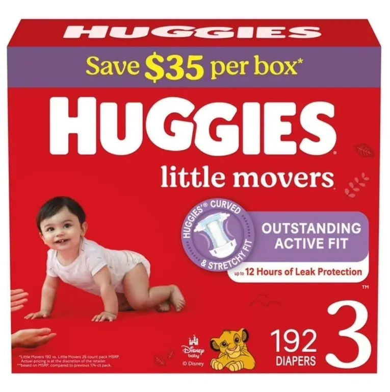 Huggies Little Movers Baby Diapers Size 3