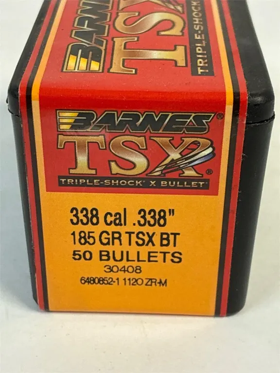 338 cal. 185 grain. Bullets unopened