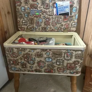 Sewing box with contents