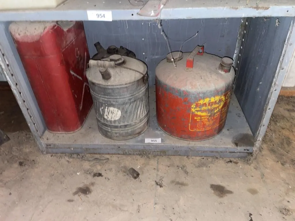 Contents of Bottom shelf - metal cans