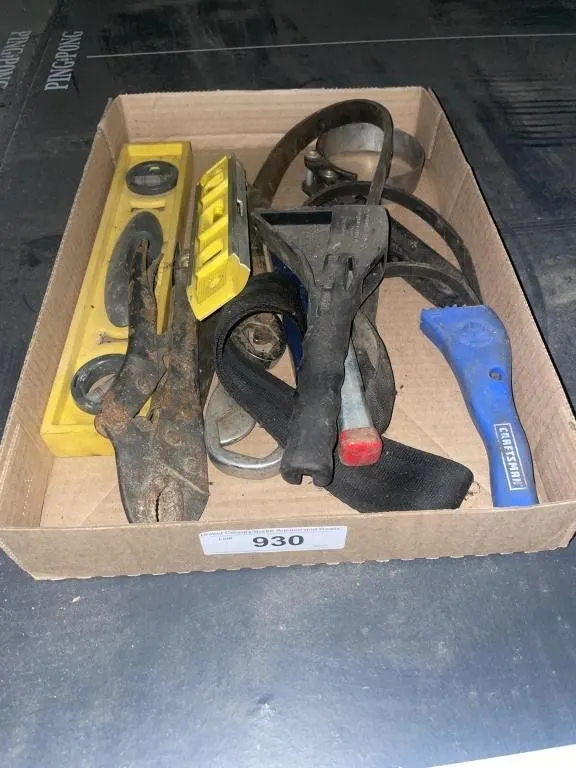 Levels, vice grips, wrenches, strap ratchets