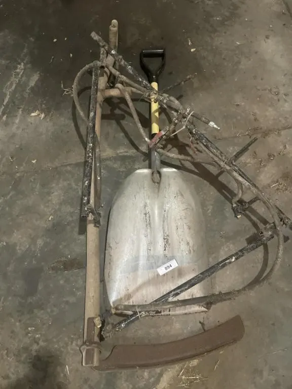 Aluminum scoop shovel, scythe, sprayer attachment