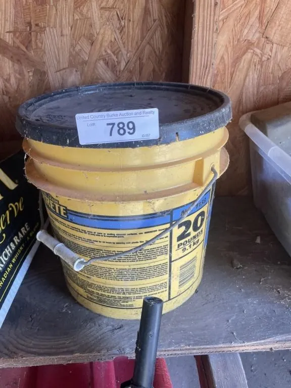 Partial bucket of quick creete
