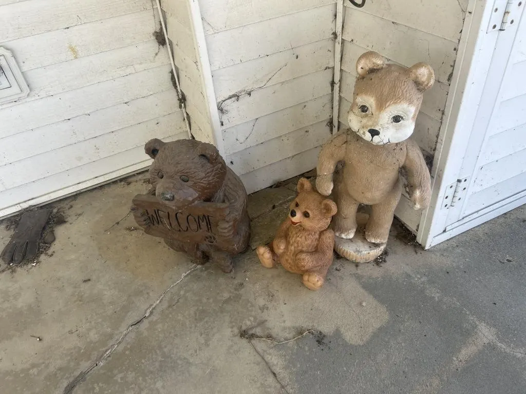 Three concrete bears