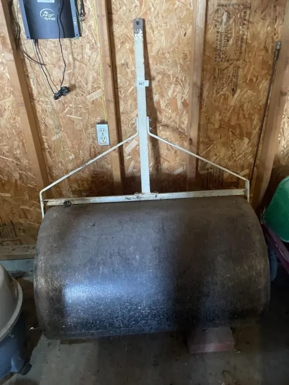 Large metal lawn roller