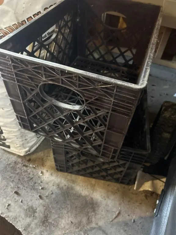 Plastic milk crates